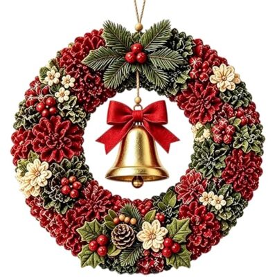 Generic Weihnachts-DIY-Kranz-Set, 3D-Stoff-Stanznadel Mehrschichtige Textur, Figuren: Weihnachtsmann, Schneemann, Engel, Krippe; Tür/Display-Dekor Generic Weihnachts-DIY-Kranz-Set, 3D-Stoff-Stanznadel Mehrschichtige Textur, Figuren: Weihnachtsmann, Schneemann, Engel, Krippe; Tür/Display-Dekor