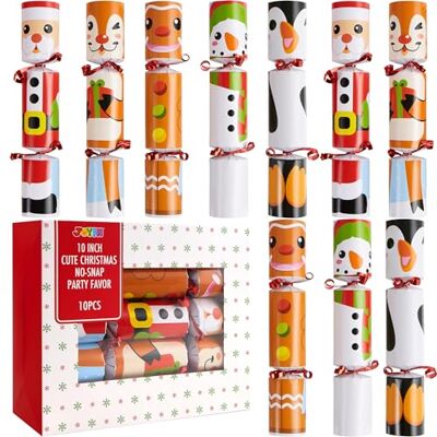 JOYIN 10 Stück Weihnachts Party Tischgeschenke mit niedlichen Weihnachtsfiguren, Partyhut, Witz und Geschenk im Inneren, Feiern JOYIN 10 Stück Weihnachts Party Tischgeschenke mit niedlichen Weihnachtsfiguren, Partyhut, Witz und Geschenk im Inneren, Feiern