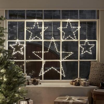 Lights4fun Dual LED Stern Silhouetten Lichtervorhang mit Timer Strombetrieben Weihnachtsdeko Außen Beleuchtete LED Fensterdeko Stern Lights4fun Dual LED Stern Silhouetten Lichtervorhang mit Timer Strombetrieben Weihnachtsdeko Außen Beleuchtete LED Fensterdeko Stern