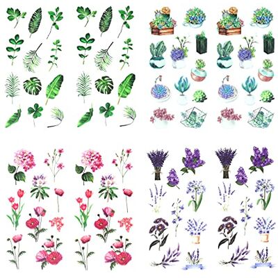 Unique ® 84 Blumen Sticker Pflanzen Blätter Aufkleber Vintage Matt Kakteen Wildblumen Küchendekoration Dekoration Scrapbooking Kinder Basteln Unique ® 84 Blumen Sticker Pflanzen Blätter Aufkleber Vintage Matt Kakteen Wildblumen Küchendekoration Dekoration Scrapbooking Kinder Basteln