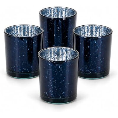 Creativery Teelichtgläser 6 x 7,2 cm in Zylinderform 4er Set runde Windlichtglas Teelichthalter für Teelichter bis 38 mm Kerzengläser für kleine Kerzen bis Ø 4 cm Windlichter Dunkelblau metallic Creativery Teelichtgläser 6 x 7,2 cm in Zylinderform 4er Set runde Windlichtglas Teelichthalter für Teelichter bis 38 mm Kerzengläser für kleine Kerzen bis Ø 4 cm Windlichter Dunkelblau metallic