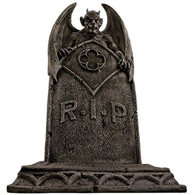 Design Toscano Der Vampirdämon Halloween Grabstein Gothic-Deko Friedhofsstatue, Polyresin, steingrau, 56 cm Design Toscano Der Vampirdämon Halloween Grabstein Gothic-Deko Friedhofsstatue, Polyresin, steingrau, 56 cm