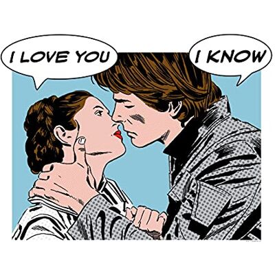 Komar Wandbild Star Wars Classic Comic Quote Leia Han Kinderzimmer, Jugendzimmer, Dekoration, Kunstdruck ohne Rahmen WB117-50x40 Größe: 50 x 40 cm (Breite x Höhe), Bunt Komar Wandbild Star Wars Classic Comic Quote Leia Han Kinderzimmer, Jugendzimmer, Dekoration, Kunstdruck ohne Rahmen WB117-50x40 Größe: 50 x 40 cm (Breite x Höhe), Bunt
