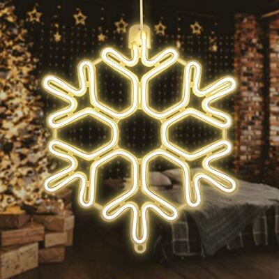 SALCAR 40cm LED Schneeflocke Neonlicht Weihnachtsbeleuchtung für Fenster Schneeflocke deko zum Aufhängen, Kaltweiß, Weihnachtslicht, Timer & Memory-Funktion, Neonlicht-Kunst-Wanddeko für Innen Außen SALCAR 40cm LED Schneeflocke Neonlicht Weihnachtsbeleuchtung für Fenster Schneeflocke deko zum Aufhängen, Kaltweiß, Weihnachtslicht, Timer & Memory-Funktion, Neonlicht-Kunst-Wanddeko für Innen Außen