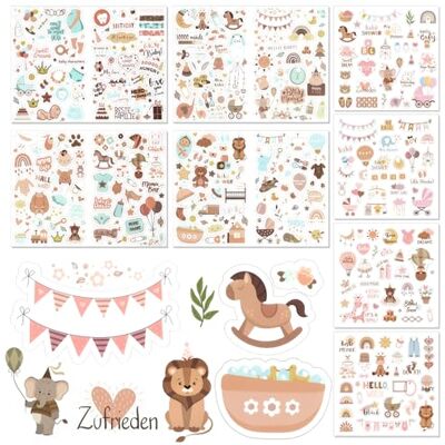 GROFIS Sticker Babyalbum Set (316 Motive), Selbstklebende Aufkleber für Kinder und Baby Fotoalben, Scrapbooking Stickers für DIY Geschenke Party Geburtstagskarten Gästebuch Fotoalbum Scrapbook GROFIS Sticker Babyalbum Set (316 Motive), Selbstklebende Aufkleber für Kinder und Baby Fotoalben, Scrapbooking Stickers für DIY Geschenke Party Geburtstagskarten Gästebuch Fotoalbum Scrapbook
