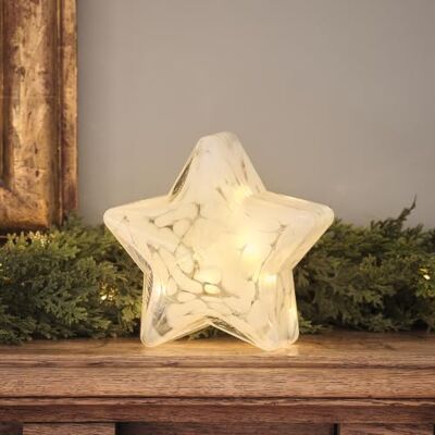 Lights4fun Glas-Leuchtstern in Champagner-Konfetti mit LEDs & Timer, 17 cm Batteriebetriebener Deko-Stern mit Zeitschaltuhr, Weihnachtsdekoration für Innen Lights4fun Glas-Leuchtstern in Champagner-Konfetti mit LEDs & Timer, 17 cm Batteriebetriebener Deko-Stern mit Zeitschaltuhr, Weihnachtsdekoration für Innen