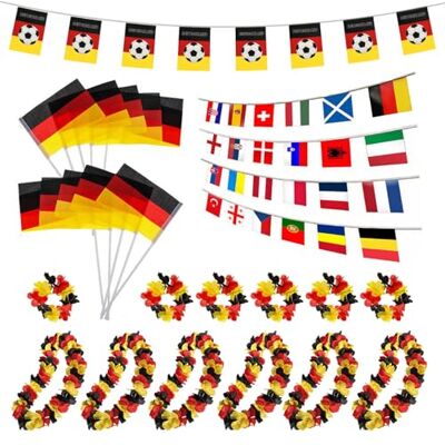 Murago 26 teiliges Deutschland XL Deko Fan-Set Fanartikel Flaggenkette Fahnen 24 Länder Girlande Gastro Hawaiikette Armband Handfahnen WM Flaggen Garten Party Murago 26 teiliges Deutschland XL Deko Fan-Set Fanartikel Flaggenkette Fahnen 24 Länder Girlande Gastro Hawaiikette Armband Handfahnen WM Flaggen Garten Party