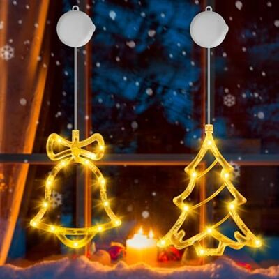 OUILA LED Weihnachtslichterketten Lichter, Funkel Weihnachten Lichterkette Weihnachtsbaum Weihnachtsglocken Weihnachtsbeleuchtung mit Saugnäpfe Timing Weihnachtsstern für Weihnachtsschmuck (Warmweiß) OUILA LED Weihnachtslichterketten Lichter, Funkel Weihnachten Lichterkette Weihnachtsbaum Weihnachtsglocken Weihnachtsbeleuchtung mit Saugnäpfe Timing Weihnachtsstern für Weihnachtsschmuck (Warmweiß)