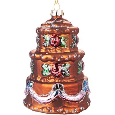 BRUBAKER Torte Bunt- Handbemalte Weihnachtskugel aus Glas Mundgeblasener Christbaumschmuck Figuren lustig Deko Anhänger Baumkugel ca. 11 cm BRUBAKER Torte Bunt- Handbemalte Weihnachtskugel aus Glas Mundgeblasener Christbaumschmuck Figuren lustig Deko Anhänger Baumkugel ca. 11 cm