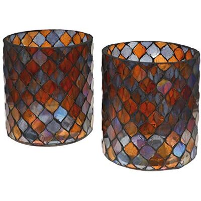 Wuona Objects Nona RAJA 2962-9x10cm 2er Set Mosaik Teelichtglas Teelichtgläser Kerzenglas Kerzengläser Mosaikglas orientalisch Vintage Wuona Objects Nona RAJA 2962-9x10cm 2er Set Mosaik Teelichtglas Teelichtgläser Kerzenglas Kerzengläser Mosaikglas orientalisch Vintage