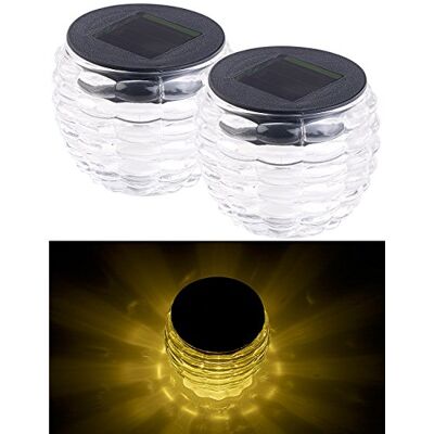 Lunartec Solarlichter: 2er-Set Solar-LED-Windlichter Liora, Glas, Lichtmuster, IP44, Ø 8 cm (Windlicht Solarleuchte, Solar Outdoor, Kugel) Lunartec Solarlichter: 2er-Set Solar-LED-Windlichter Liora, Glas, Lichtmuster, IP44, Ø 8 cm (Windlicht Solarleuchte, Solar Outdoor, Kugel)