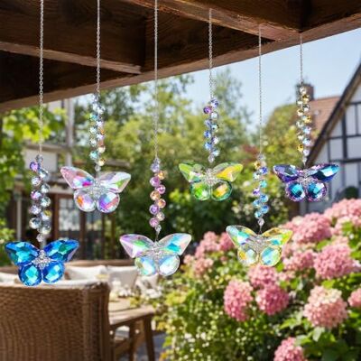 FengXKYuan 6 Stück Sonnenfänger Kristall Schmetterling Anhänger Regenbogen Lichtfänger Fensterdeko Hängend Bunte Kristalle Windspiel Deko Fenster Haus Garten Hochzeit Party Geschenk FengXKYuan 6 Stück Sonnenfänger Kristall Schmetterling Anhänger Regenbogen Lichtfänger Fensterdeko Hängend Bunte Kristalle Windspiel Deko Fenster Haus Garten Hochzeit Party Geschenk