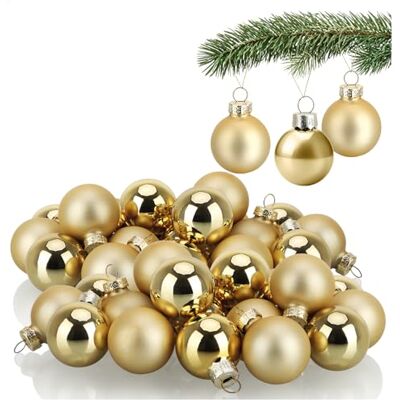com-four ® 40x Mini-Christbaumkugeln aus Glas, kleine Weihnachtskugeln Baumschmuck für den Weihnachtsbaum Ø 3 cm com-four ® 40x Mini-Christbaumkugeln aus Glas, kleine Weihnachtskugeln Baumschmuck für den Weihnachtsbaum Ø 3 cm