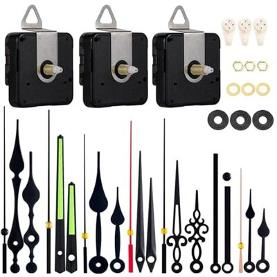 Yolistar 3 Stück Uhrwerk Set, Quarz Uhrwerk mit Zeigern, DIY Ersatzteil Geräuschloses Quarz Uhrwerk mit 7 Zeiger-Sets, ideal zum Reparieren und Selbsteinbau von Wanduhren Yolistar 3 Stück Uhrwerk Set, Quarz Uhrwerk mit Zeigern, DIY Ersatzteil Geräuschloses Quarz Uhrwerk mit 7 Zeiger-Sets, ideal zum Reparieren und Selbsteinbau von Wanduhren