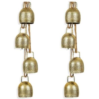 Qomcsrl 2 Sätze Metall-Rustikale Hängeglocken-Set mit Seilen Vintage Weihnachtsdekoration für das Innere des Hauses zu Weihnachten. Qomcsrl 2 Sätze Metall-Rustikale Hängeglocken-Set mit Seilen Vintage Weihnachtsdekoration für das Innere des Hauses zu Weihnachten.