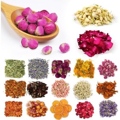 SERAOKICKY 15 Sorten Getrocknete Blumen Trockenblumen Set für Seife Getrocknete Blüten Getrocknete Blütenblätter Kräuter Kit Lavendel Rose Lily Jasmin für DIY Handwerker Harz Kunst Bad Bomben Seife Kerze Machen SERAOKICKY 15 Sorten Getrocknete Blumen Trockenblumen Set für Seife Getrocknete Blüten Getrocknete Blütenblätter Kräuter Kit Lavendel Rose Lily Jasmin für DIY Handwerker Harz Kunst Bad Bomben Seife Kerze Machen