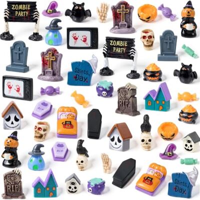 JOYIN Halloween Mini-Harzfiguren, 50-teiliges Set, 25 verschiedene Designs, niedliche Mini-Harzfiguren, ideal als Mitgebsel für Halloween-Partys, zum Befüllen von Geschenktüten und als Sammlerstück. JOYIN Halloween Mini-Harzfiguren, 50-teiliges Set, 25 verschiedene Designs, niedliche Mini-Harzfiguren, ideal als Mitgebsel für Halloween-Partys, zum Befüllen von Geschenktüten und als Sammlerstück.