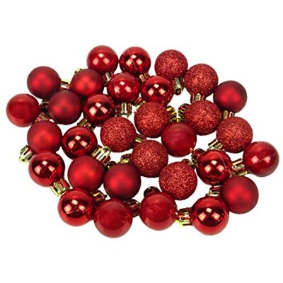 Toyland 25 x 25 mm Mini Weihnachtskugeln – Rot – Weihnachtsbaum Dekoration Toyland 25 x 25 mm Mini Weihnachtskugeln – Rot – Weihnachtsbaum Dekoration
