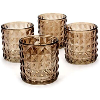 NoNa KAYO rost braun 4er Set Teelichtglas schwer Teelichtgläser Kerzenglas Kerzengläser orientalisch Vintage NoNa KAYO rost braun 4er Set Teelichtglas schwer Teelichtgläser Kerzenglas Kerzengläser orientalisch Vintage