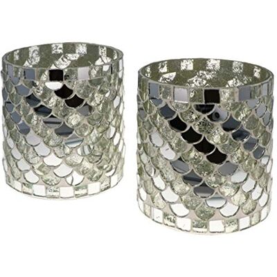 Wuona Objects Nona RAJA 2961-9x10cm 2er Set Mosaik Teelichtglas Teelichtgläser Kerzenglas Kerzengläser Mosaikglas orientalisch Vintage Wuona Objects Nona RAJA 2961-9x10cm 2er Set Mosaik Teelichtglas Teelichtgläser Kerzenglas Kerzengläser Mosaikglas orientalisch Vintage