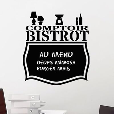 Ambiance Sticker Kreidetafel – Wandsticker, selbstklebend, abwischbar, Bistro-Trese, 110 x 100 cm Ambiance Sticker Kreidetafel – Wandsticker, selbstklebend, abwischbar, Bistro-Trese, 110 x 100 cm