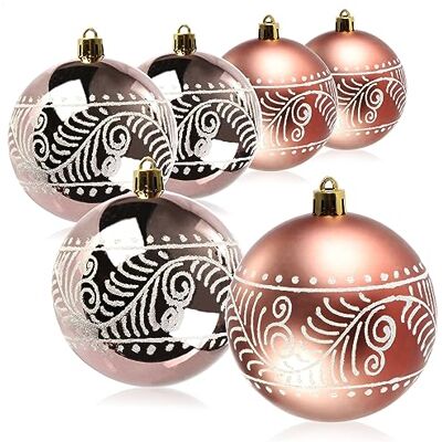 com-four ® 6X Weihnachtskugeln, bruchfeste Kunststoff-Weihnachtsbaumkugeln Baumschmuck für den Weihnachtsbaum mit Anhängern com-four ® 6X Weihnachtskugeln, bruchfeste Kunststoff-Weihnachtsbaumkugeln Baumschmuck für den Weihnachtsbaum mit Anhängern