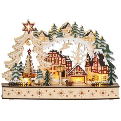 HOMCOM Weihnachtsdorf, LED Beleuchtung, Winterdorf, Innen Weihnachtsdeko Mit Waldszene, Für Kinder, Wichtelhaus Set, Weihnachtsstadt, Weihnachtshaus Deko, Tischdeko HOMCOM Weihnachtsdorf, LED Beleuchtung, Winterdorf, Innen Weihnachtsdeko Mit Waldszene, Für Kinder, Wichtelhaus Set, Weihnachtsstadt, Weihnachtshaus Deko, Tischdeko