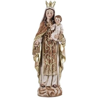 DRW Figur Jungfrau von Carmen, Schutzpatronin der spanischen Marine und der Seeleute aus handbemaltem Harz, hellholzfarben, 30 cm DRW Figur Jungfrau von Carmen, Schutzpatronin der spanischen Marine und der Seeleute aus handbemaltem Harz, hellholzfarben, 30 cm