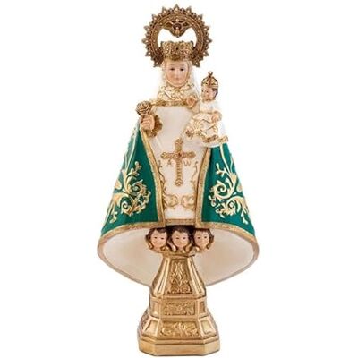 DRW Jungfrau Figur Covadonga grün handbemalt Harz 30 cm DRW Jungfrau Figur Covadonga grün handbemalt Harz 30 cm