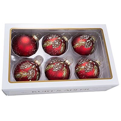 Kurt Adler Set of 6 Pinecone Glass Ball Ornaments Kurt Adler Set of 6 Pinecone Glass Ball Ornaments