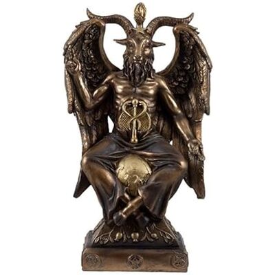 DRW Figur Baphomet Figur von Gut und Böse Finish Bronze Harz handbemalt 18x11x31cm DRW Figur Baphomet Figur von Gut und Böse Finish Bronze Harz handbemalt 18x11x31cm
