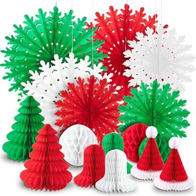 Songella Papier Weihnachtsdeko Set Innen Schneeflocke Papierfächer 16 Stück Wiederverwendbar, DIY Dekoration, Weihnachtsdeko Innen, Papierfächer Set Songella Papier Weihnachtsdeko Set Innen Schneeflocke Papierfächer 16 Stück Wiederverwendbar, DIY Dekoration, Weihnachtsdeko Innen, Papierfächer Set