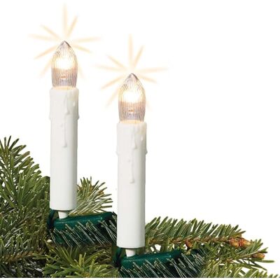 hellum Lichterkette Kerzen innen, 10 Lichter, Wachstropfen weiß, Stecker Lichterkette Tannenbaum warmweiß mit Clip, beleuchtet 3,90m, Kabel grün, Weihnachtsbeleuchtung innen, Baumkerzen <59lm 611014 hellum Lichterkette Kerzen innen, 10 Lichter, Wachstropfen weiß, Stecker Lichterkette Tannenbaum warmweiß mit Clip, beleuchtet 3,90m, Kabel grün, Weihnachtsbeleuchtung innen, Baumkerzen <59lm 611014