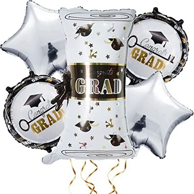 Unique ® Congrats Grad Folien Ballon Set mit Sternen Luftballon für Schule Abi Abschluss Universität Party Feier Deko Ballon Folienballon Unique ® Congrats Grad Folien Ballon Set mit Sternen Luftballon für Schule Abi Abschluss Universität Party Feier Deko Ballon Folienballon