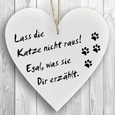 Homeyourself Herzschild Holzherz Holzschild 16 x 16 cm Lass die Katze Nicht Raus! Egal was sie Dir erzählt weiß Dekoschild Wandschild Schild Holz Katzenschild Homeyourself Herzschild Holzherz Holzschild 16 x 16 cm Lass die Katze Nicht Raus! Egal was sie Dir erzählt weiß Dekoschild Wandschild Schild Holz Katzenschild