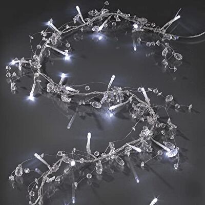 hellum LED Lichterkette Batterie Blätter (2xAA), 16 LED kaltweiß, innen Lichterkette innen klein mit transparenten Blumen und Blättern, beleuchtet 1,5m, Kabel transparent, Tischdeko, Fenster 566185 hellum LED Lichterkette Batterie Blätter (2xAA), 16 LED kaltweiß, innen Lichterkette innen klein mit transparenten Blumen und Blättern, beleuchtet 1,5m, Kabel transparent, Tischdeko, Fenster 566185