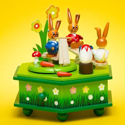SIKORA OD03 Osterdeko Holz Musik Spieldose Handbemalte Deko Osterhasen Szenerie Hochwertige Spieluhr & Frühlingsdeko für Ostern OD03, Farbe Modell:A1 grün Osterhasenspielplatz SIKORA OD03 Osterdeko Holz Musik Spieldose Handbemalte Deko Osterhasen Szenerie Hochwertige Spieluhr & Frühlingsdeko für Ostern OD03, Farbe Modell:A1 grün Osterhasenspielplatz