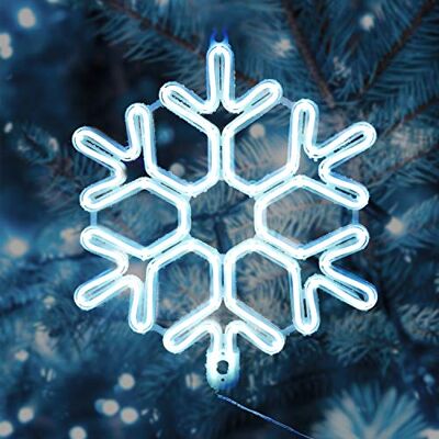 SALCAR 40cm LED Schneeflocke Neonlicht Weihnachtsbeleuchtung für Fenster Schneeflocke deko zum Aufhängen, Kaltweiß, Weihnachtslicht, Timer & Memory-Funktion, Neonlicht-Kunst-Wanddeko für Innen Außen SALCAR 40cm LED Schneeflocke Neonlicht Weihnachtsbeleuchtung für Fenster Schneeflocke deko zum Aufhängen, Kaltweiß, Weihnachtslicht, Timer & Memory-Funktion, Neonlicht-Kunst-Wanddeko für Innen Außen