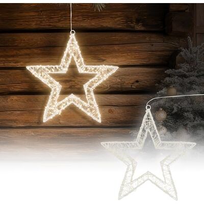 ECD Germany LED-Weihnachtsstern 38 cm mit 960 warmweißen LEDs und Timer, Innen/Außen, IP44 Wasserdicht, Leuchtstern aus Metall, LED Drahtstern zum Aufhängen für Weihnachten, Weihnachtsdeko Fensterdeko ECD Germany LED-Weihnachtsstern 38 cm mit 960 warmweißen LEDs und Timer, Innen/Außen, IP44 Wasserdicht, Leuchtstern aus Metall, LED Drahtstern zum Aufhängen für Weihnachten, Weihnachtsdeko Fensterdeko