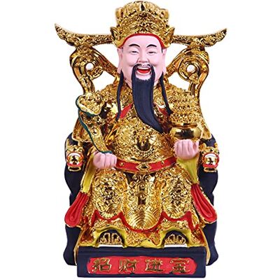 ART Feng Shui CAI Shen Statue, Caishen, Wencaishen, Gott des Glücks, Gott des Reichtums, Zhao CAI, Feng Shui Dekor, Feng Shui Geschenk, chinesisches Neujahrsgeschenk (Gold 30,5 cm) ART Feng Shui CAI Shen Statue, Caishen, Wencaishen, Gott des Glücks, Gott des Reichtums, Zhao CAI, Feng Shui Dekor, Feng Shui Geschenk, chinesisches Neujahrsgeschenk (Gold 30,5 cm)