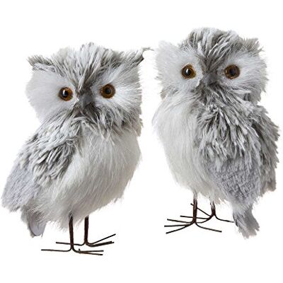 Kurt Adler 12,7 cm Furry Grau Eule Set von 2 Kurt Adler 12,7 cm Furry Grau Eule Set von 2