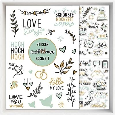 Fotospiel Sticker Hochzeit Gästebuch by snaPmee Transparente Deko Aufkleber Hochzeitssticker mit 133 Motiven Fotoalbum, Scrapbook, Bullet Journal (Eukalyptus) Fotospiel Sticker Hochzeit Gästebuch by snaPmee Transparente Deko Aufkleber Hochzeitssticker mit 133 Motiven Fotoalbum, Scrapbook, Bullet Journal (Eukalyptus)