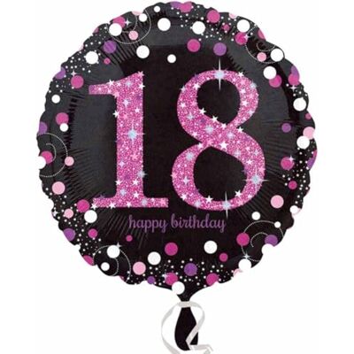 amscan Pink Sparkling Celebration 18th Standard Foil Prismatic Balloons S40 amscan Pink Sparkling Celebration 18th Standard Foil Prismatic Balloons S40
