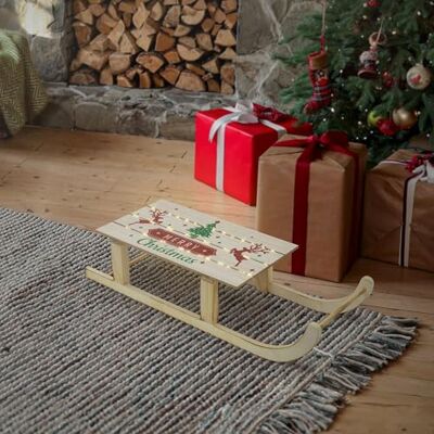 ECD Germany LED Deko Schlitten aus Holz mit 60 warmweißen LEDs, 60x21x13,5 cm, Braun, Batterriebetrieben, Beleuchteter Dekoschlitten mit Timer, Weihnachtsdeko Weihnachten Dekoration Deko Holzschlitten ECD Germany LED Deko Schlitten aus Holz mit 60 warmweißen LEDs, 60x21x13,5 cm, Braun, Batterriebetrieben, Beleuchteter Dekoschlitten mit Timer, Weihnachtsdeko Weihnachten Dekoration Deko Holzschlitten
