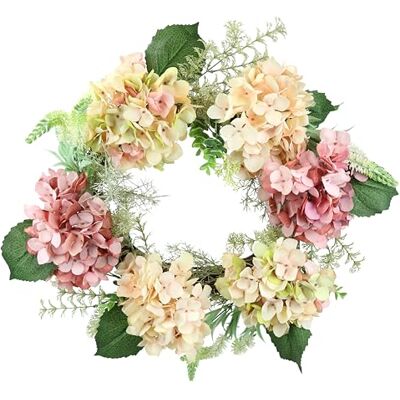 I.GE.A. Hortensie Rattan Kranz - Künstliche Blumen für Frühling & Sommer I.GE.A. Hortensie Rattan Kranz - Künstliche Blumen für Frühling & Sommer