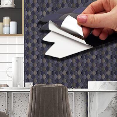 WALPLUS Wandfliesen Aufkleber 12pcs 11.2x5.5''/28.5x14cm Purple Shade Leaf fliesenaufkleber Klebefliesen Selbstklebende tapete Fliesenfolie Küche Schälen und Stick fliesen WALPLUS Wandfliesen Aufkleber 12pcs 11.2x5.5''/28.5x14cm Purple Shade Leaf fliesenaufkleber Klebefliesen Selbstklebende tapete Fliesenfolie Küche Schälen und Stick fliesen