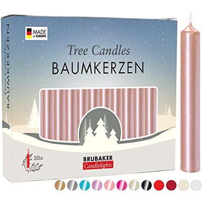 BRUBAKER 200er Pack Baumkerzen Wachs Weihnachtskerzen Roségold Pyramidenkerzen Christbaumkerzen BRUBAKER 200er Pack Baumkerzen Wachs Weihnachtskerzen Roségold Pyramidenkerzen Christbaumkerzen