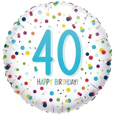 amscan Folienballons * KONFETTI DESIGN * als Deko für Geburtstag und Party Zahlen von 18-60 für Luft + Helium Happy Birthday Luftballons Ballons, Edition: 40. Geburtstag, Bunt amscan Folienballons * KONFETTI DESIGN * als Deko für Geburtstag und Party Zahlen von 18-60 für Luft + Helium Happy Birthday Luftballons Ballons, Edition: 40. Geburtstag, Bunt
