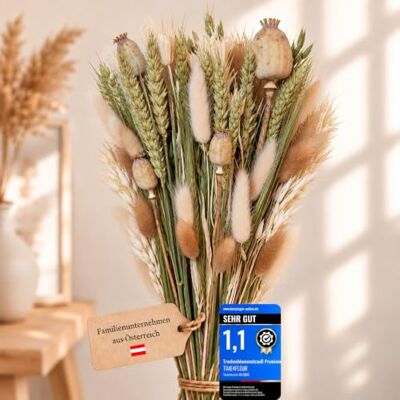 TIME4FLEUR ® Boho Trockenblumenstrauß L – Getrocknete Blumen, Boho Deko Natur beige & creme, handgebunden in Österreich, Tischdeko, Wohnzimmer, Geschenk für Frauen, Muttertag, Geburtstag TIME4FLEUR ® Boho Trockenblumenstrauß L – Getrocknete Blumen, Boho Deko Natur beige & creme, handgebunden in Österreich, Tischdeko, Wohnzimmer, Geschenk für Frauen, Muttertag, Geburtstag