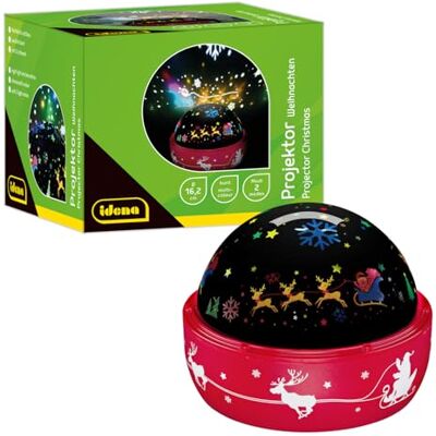 Idena 50147 LED Projektor Weihnachten, leuchtet mit bunten Weihnachtsmotiven, LED Sternenhimmel Projektor mit 2 Modi, für Innen, batteriebetrieben, ca. 16,2 x 13 cm Idena 50147 LED Projektor Weihnachten, leuchtet mit bunten Weihnachtsmotiven, LED Sternenhimmel Projektor mit 2 Modi, für Innen, batteriebetrieben, ca. 16,2 x 13 cm